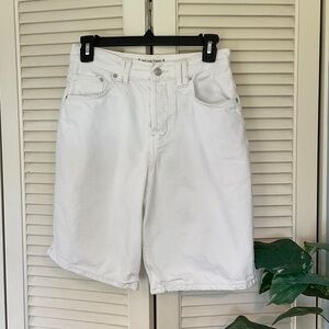 We The Free White Button-Fly Denim Shorts